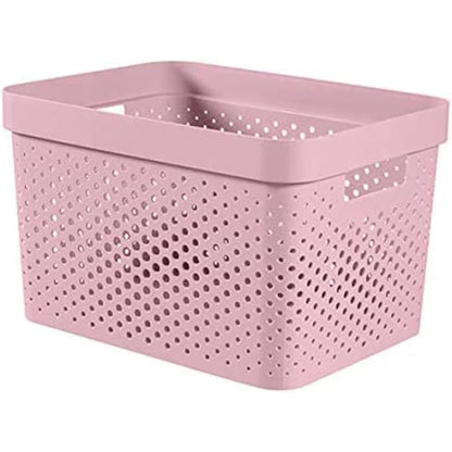Curver Infinity Dots Large Storage Basket 17 Litre - Pink