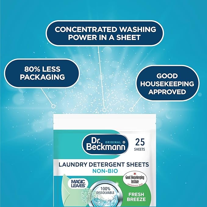 Dr. Beckmann Non-Bio Laundry Detergent Sheets - 25 Pack