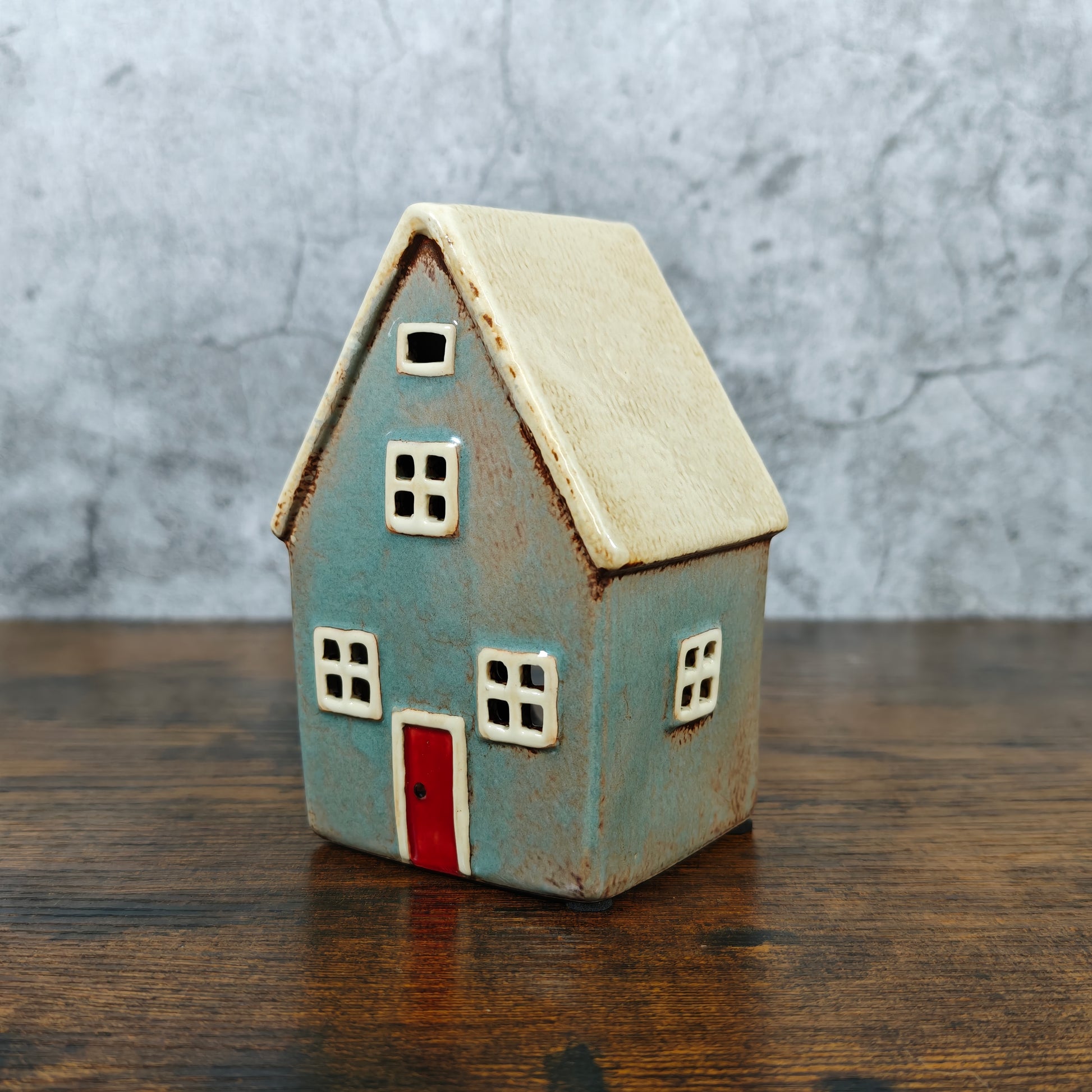 Village Pottery Grey House Tealight Holder