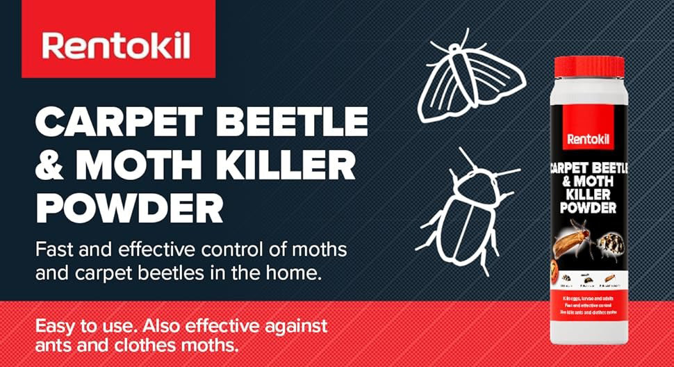 Rentokil Carpet Beetle & Moth Killer Powder 150g