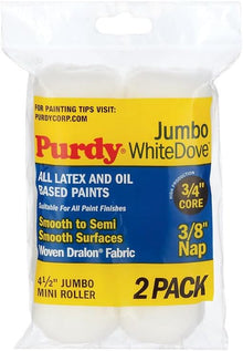 Purdy White Dove Jumbo Mini 4.5" Paint Roller Sleeves 3/8" Nap 2 Pack