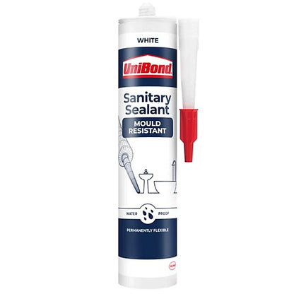 UniBond Sanitary Silicone Sealant Mould Resistant Cartridge 274g - White 