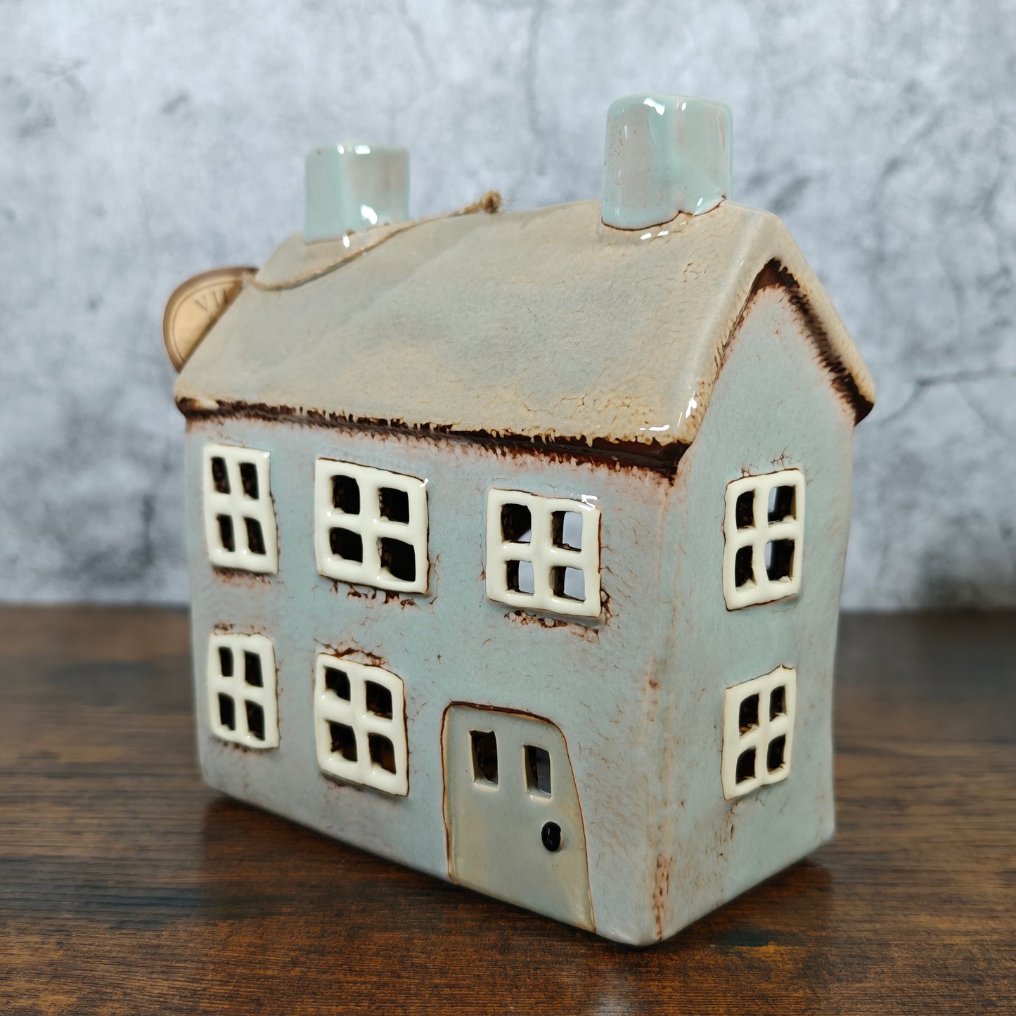 Village Pottery Grey House Tealight Holder