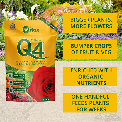 Vitax Q4 Pelleted Plant Food Fertiliser 900g Pouch
