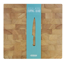 Hevea Wood Large Square Endgrain Chopping Cutting Board 34cm