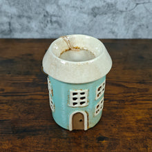 Village Pottery Round House Tealight Holder/Oil Burner - Aqua