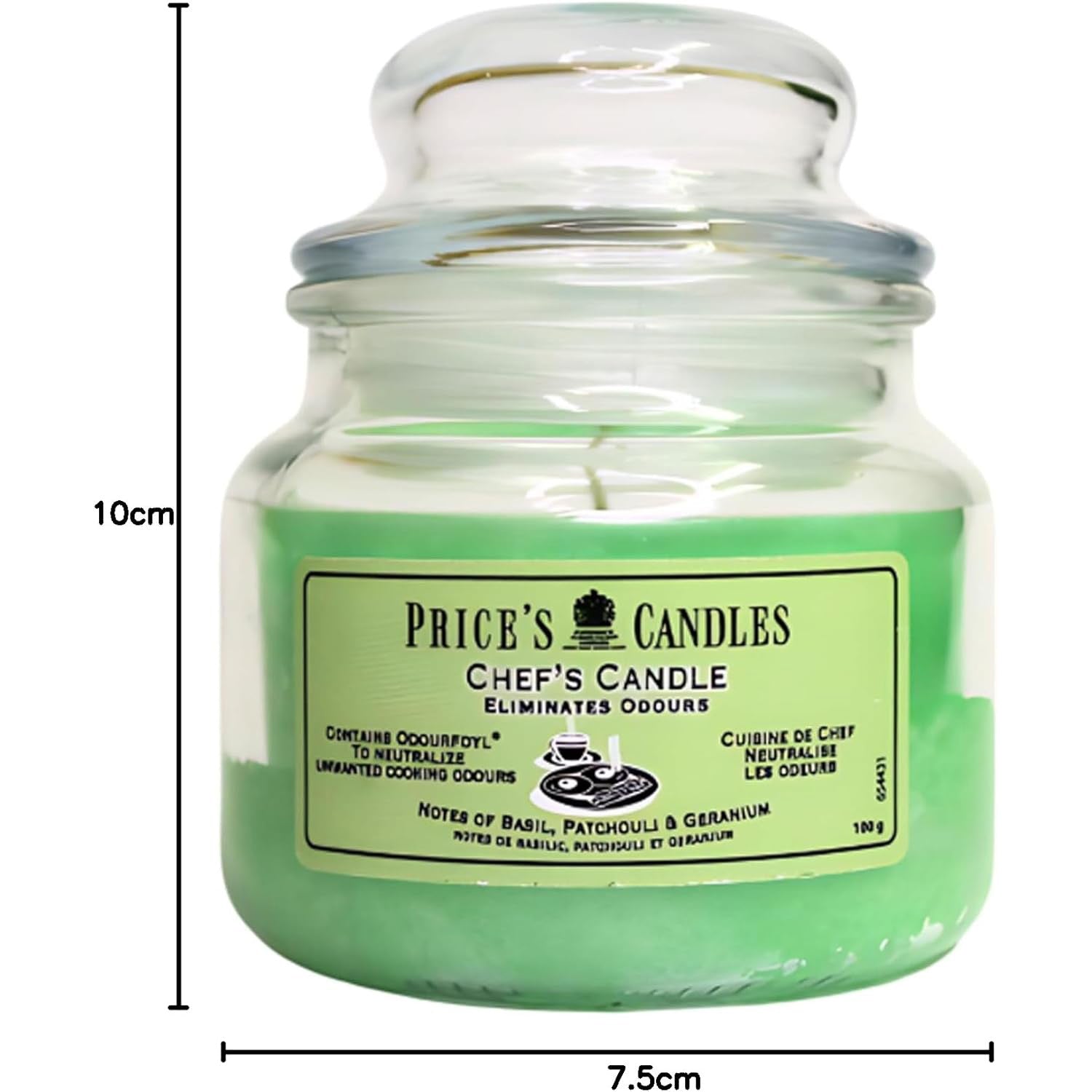 Price's Glass Candle With Lid - Chef's