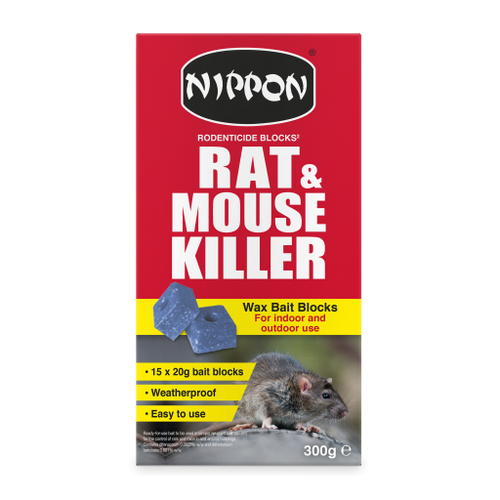 Nippon Rat & Mouse Killer Rodenticide Wax Blocks 300g