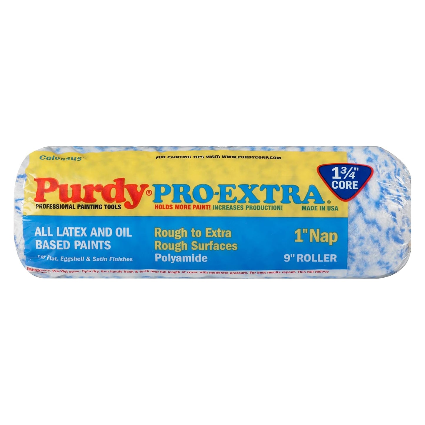 Purdy Colossus Pro Extra 9" Paint Roller Sleeve 1" Nap 1.75" Core