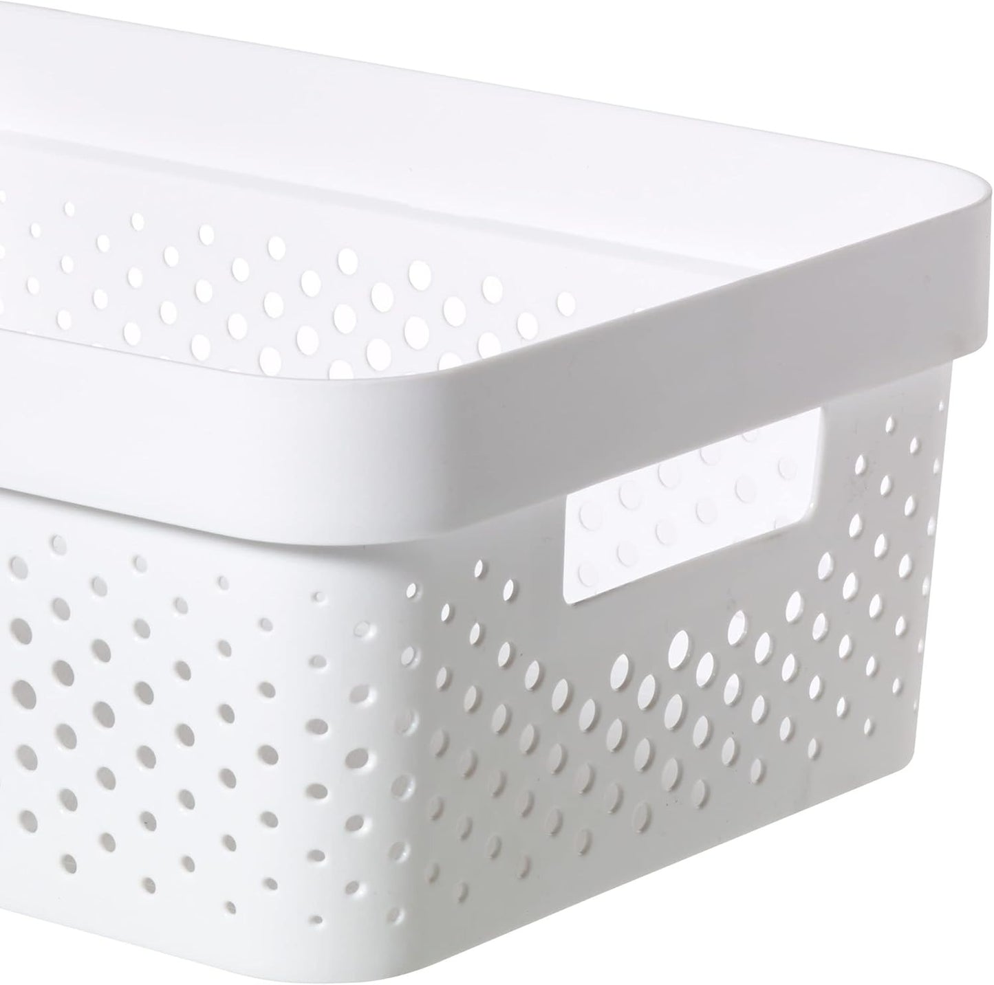 Curver Infinity Dots Medium Storage Basket 11 Litre - White