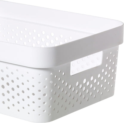 Curver Infinity Dots Medium Storage Basket 11 Litre - White
