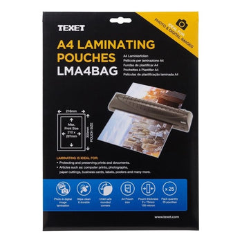 Texet Laminating Pouches - A4 | Number of pouches: 25