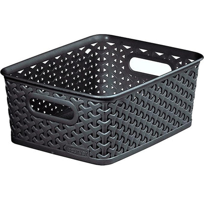 Curver Small Rattan Storage Basket 4 Litre - Dark Grey 
