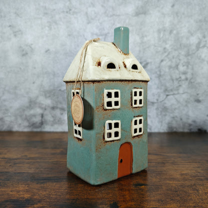 Village Pottery Tall House Tealight Holder