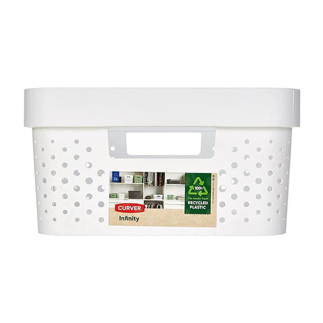 Curver Infinity Dots Medium Storage Basket 11 Litre - White