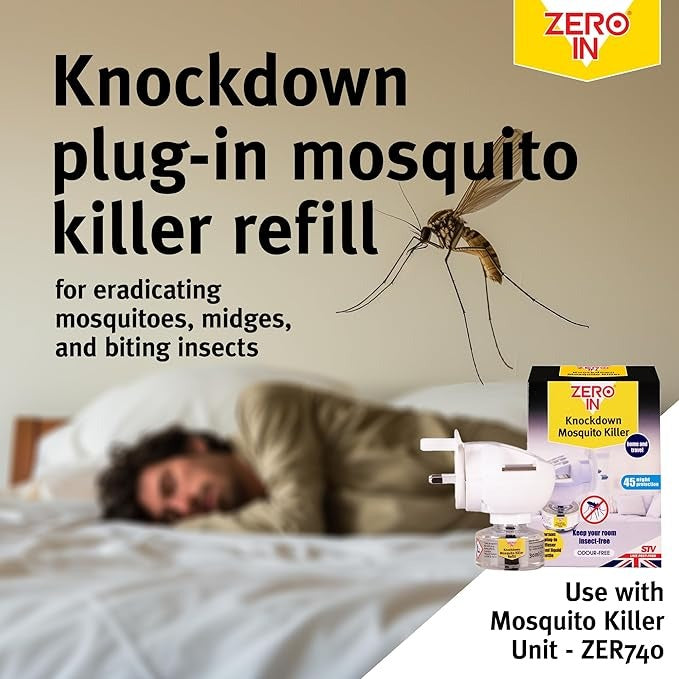 Zero In Knockdown Mosquito Killer Plug In Refill 30ml ZER742