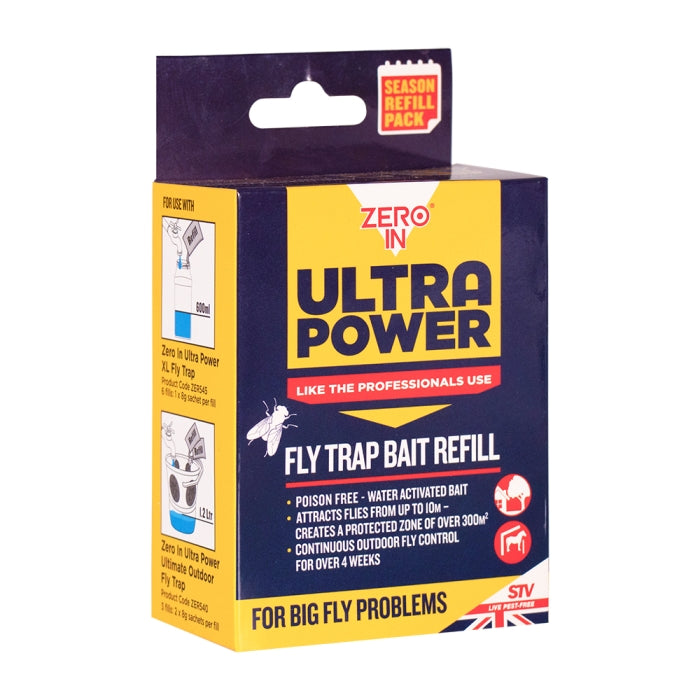 Zero In ULTRA POWER Fly Trap Bait Refill 6 x 8g