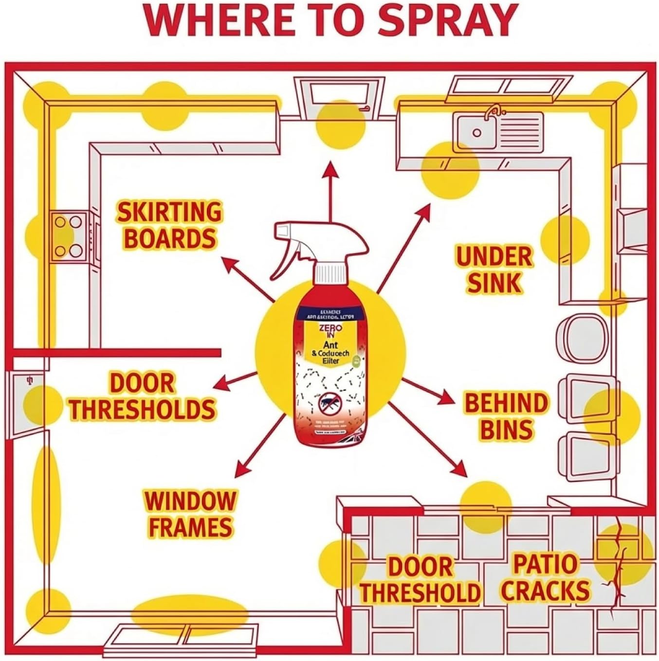 Zero In Ant & Cockroach Killer - 500ml