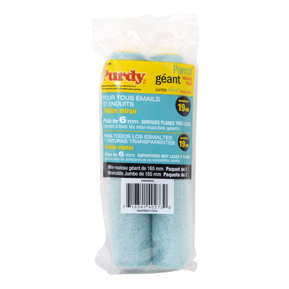Purdy Parrot Jumbo Mini 6.5" Paint Roller Sleeves 1/4" Nap 2 Pack