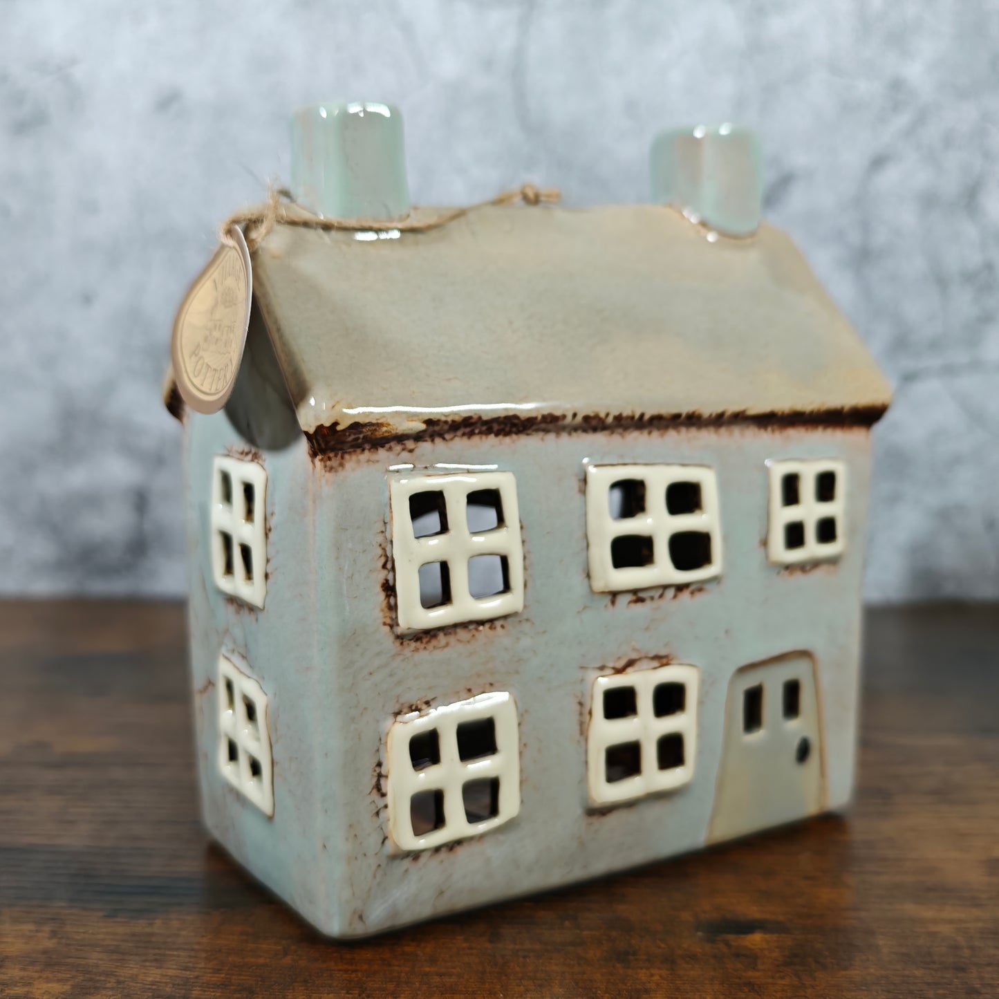 Village Pottery Grey House Tealight Holder