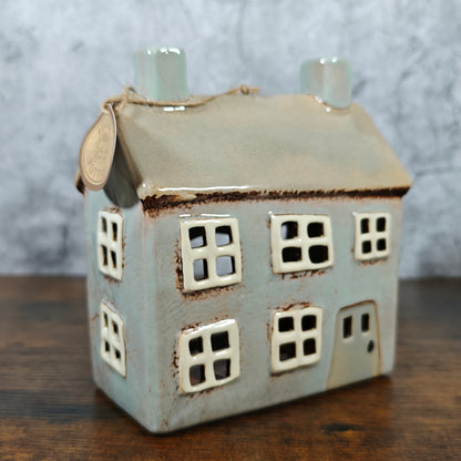 Village Pottery Grey House Tealight Holder