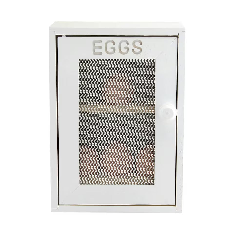 Apollo Rubberwood Egg Cabinet for 12 Eggs - White