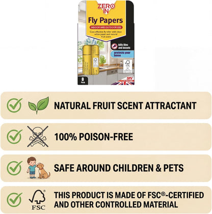 Zero In Fly Papers 8 Pack