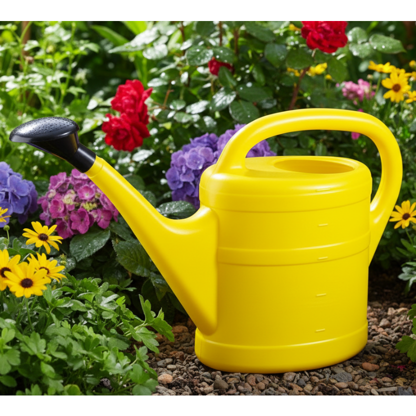 Large Plastic Yellow Watering Can - 5 Litre