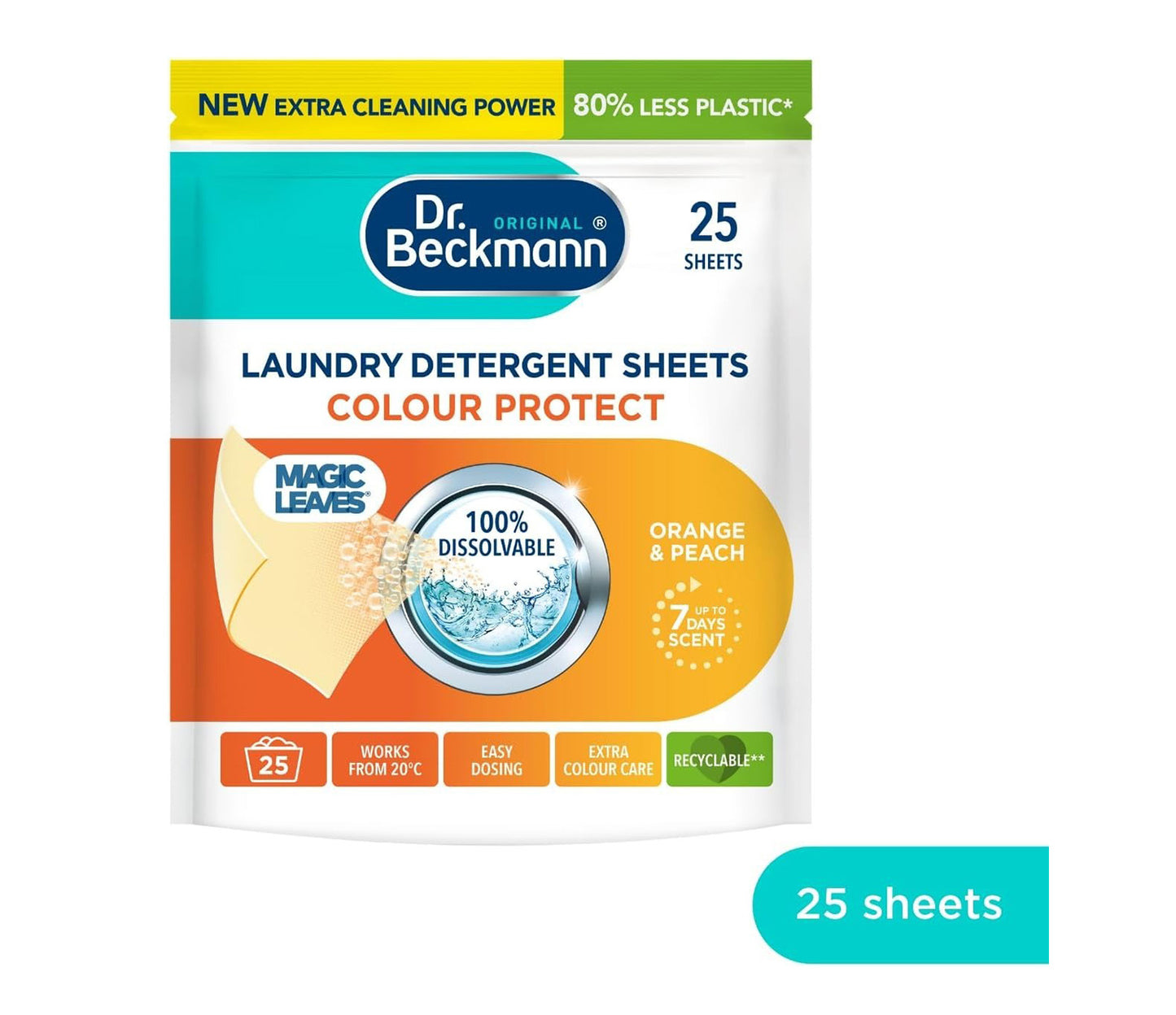 Dr. Beckmann Colour Protect Laundry Detergent Sheets - 25 Pack