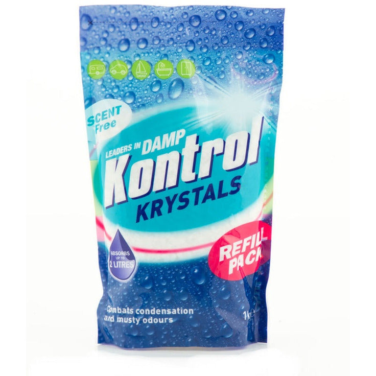 Kontrol Damp Krystals Refill Pack - 1kg Scent Free Moisure Absorbing Crystals