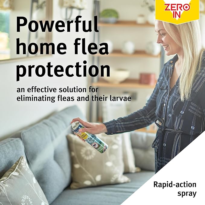 Zero In Home Flea Spray Killer Aerosol 300ml ZER026