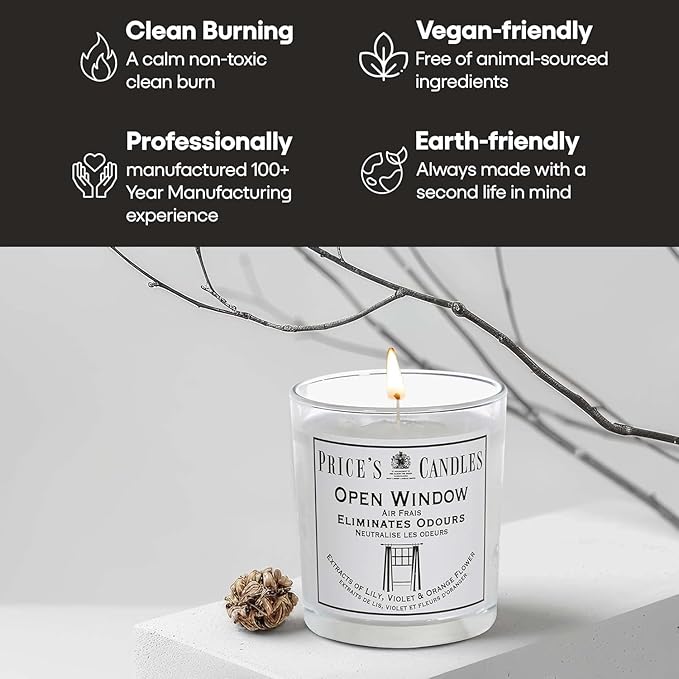 Price's Glass Candle - Open Window 