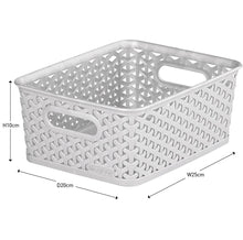 Curver Small Rattan Storage Basket 4 Litre - Grey