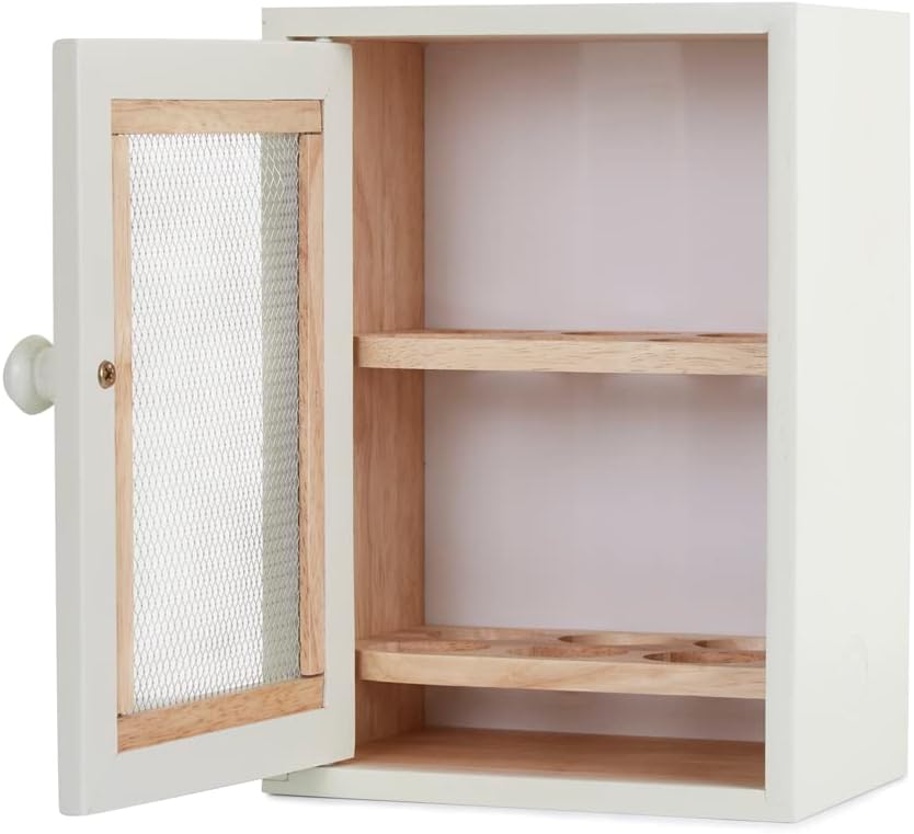 Apollo Rubberwood Egg Cabinet for 12 Eggs - Cream