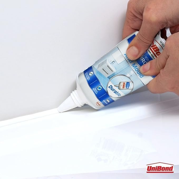 Unibond Bath & Kitchen Anti Mould Silicone Sealant 147g - White
