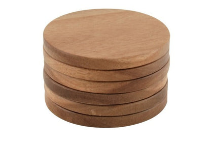 Apollo Acacia Wood Round Coasters 10cm - Set of 6