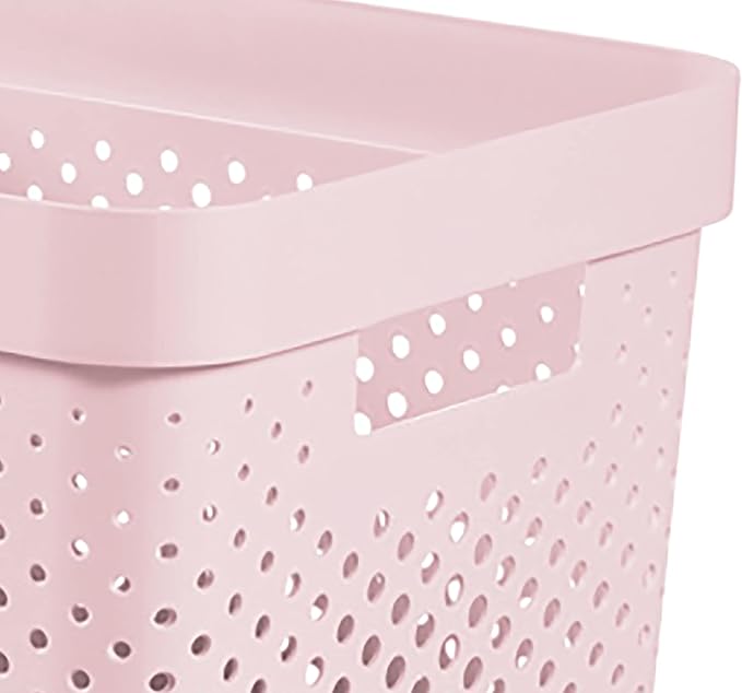 Curver Infinity Dots Large Storage Basket 17 Litre - Pink