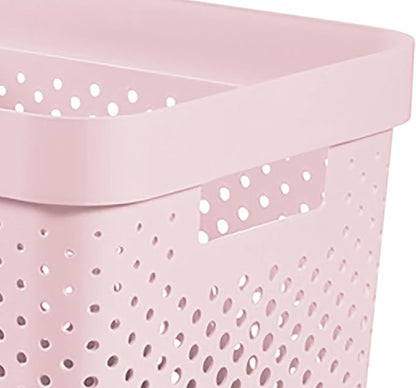 Curver Infinity Dots Large Storage Basket 17 Litre - Pink