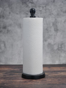 Apollo Beech Wood Paper Towel Holder - Black