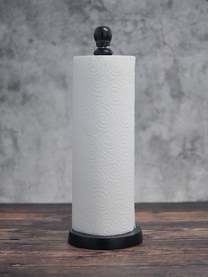 Apollo Beech Wood Paper Towel Holder - Black