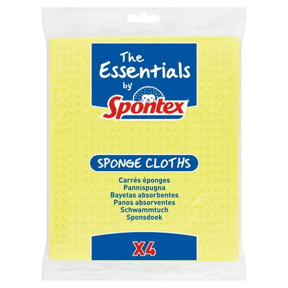 Spontex Essentials Sponge Cloths Pack 4