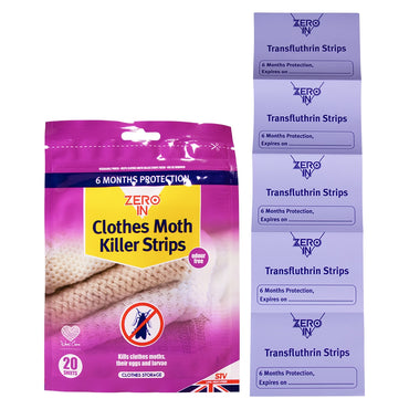Zero In Clothes Moth Killer Strips 20 Strips ZER429
