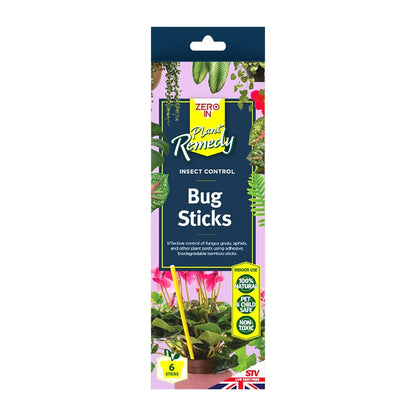 Zero In Pot Plant Bug Sticks 6 Pack