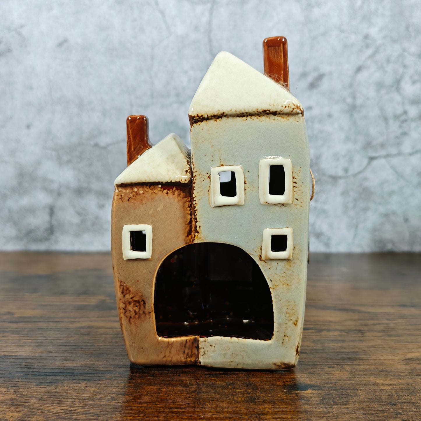 Village Pottery 2 House Tealight Holder