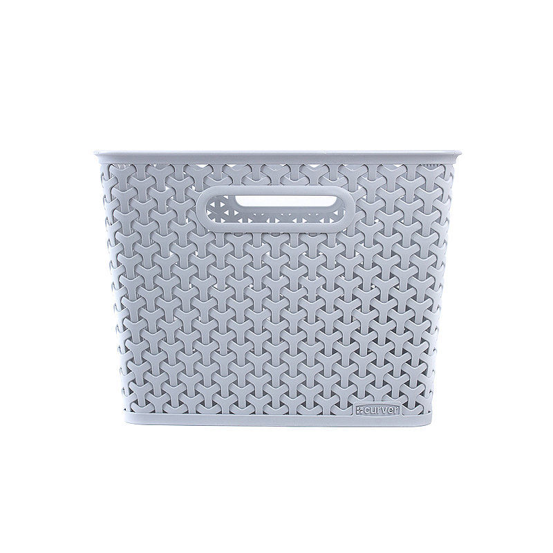 Curver Large Rattan Storage Basket 18 Litre - Grey