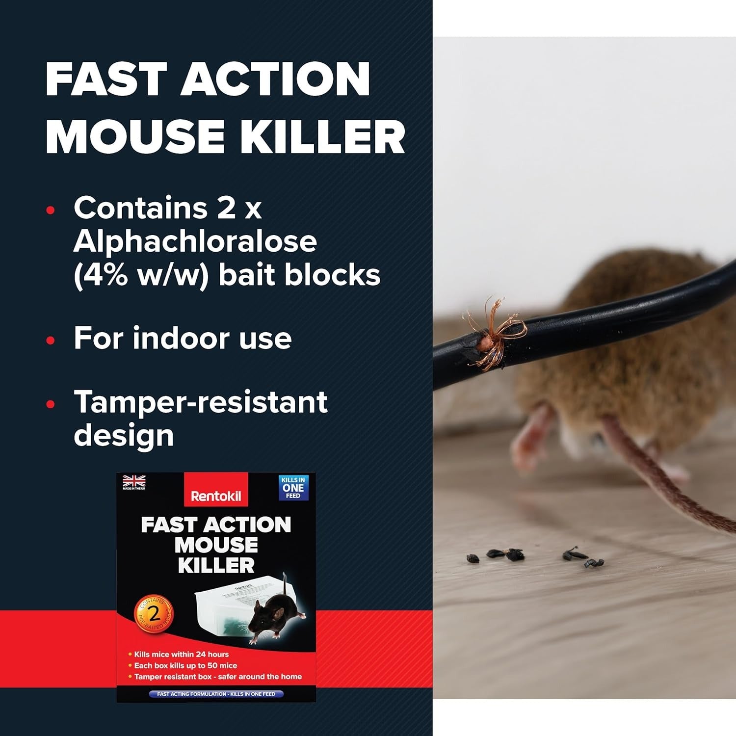 Rentokil Fast Action Mouse Killer 2 Pack 
