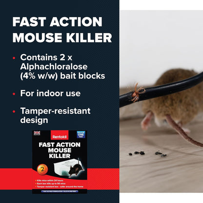 Rentokil Fast Action Mouse Killer 2 Pack 