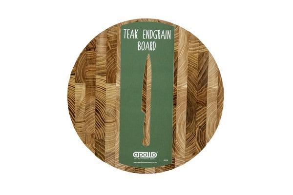 Apollo Teak Endgrain Wood Round Cutting Board