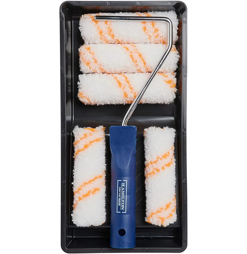 Hamilton 4" Mini Medium Pile Paint Roller Set - 7 Piece