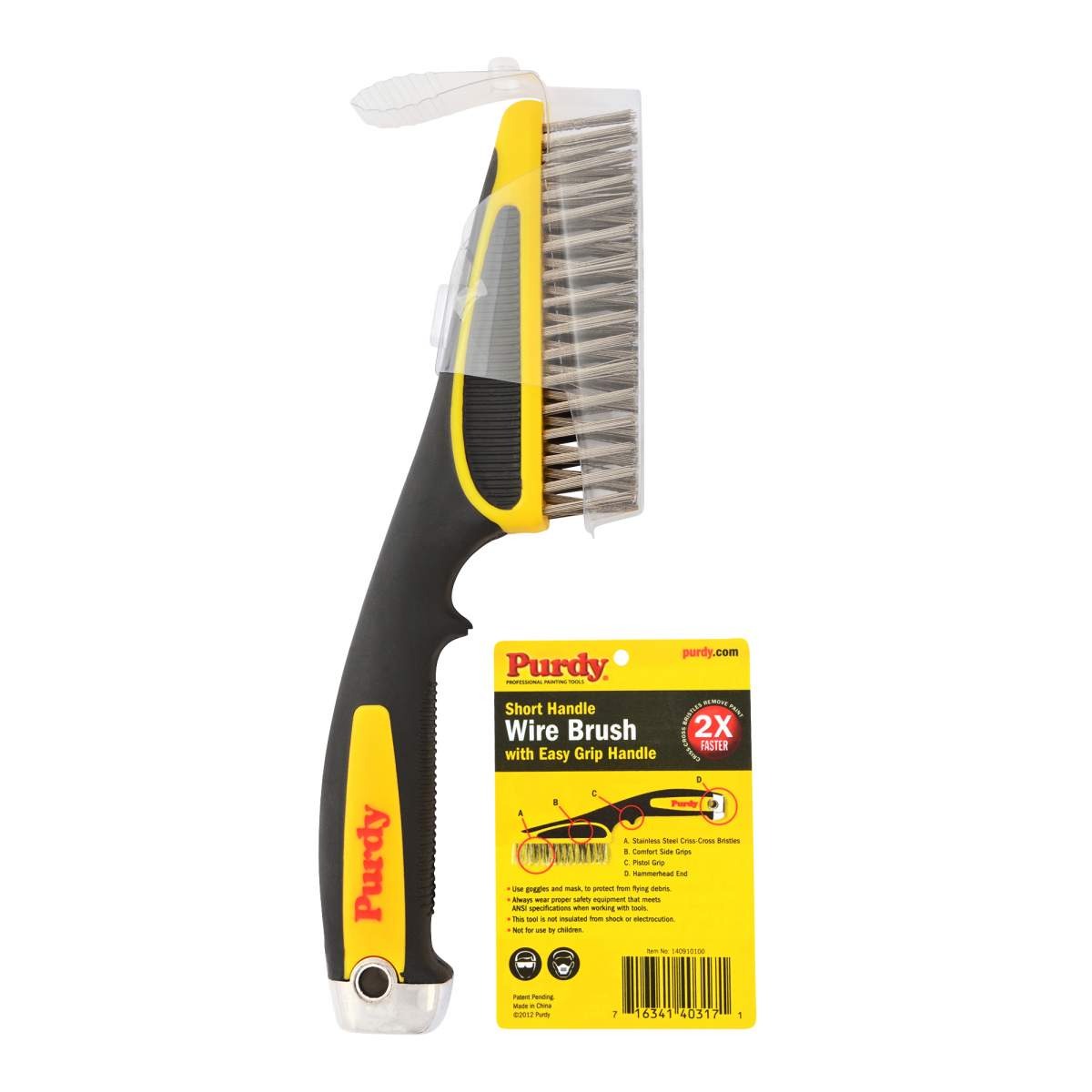 Purdy Wire Brush Stainless Steel Criss Cross Bristles Short Handled